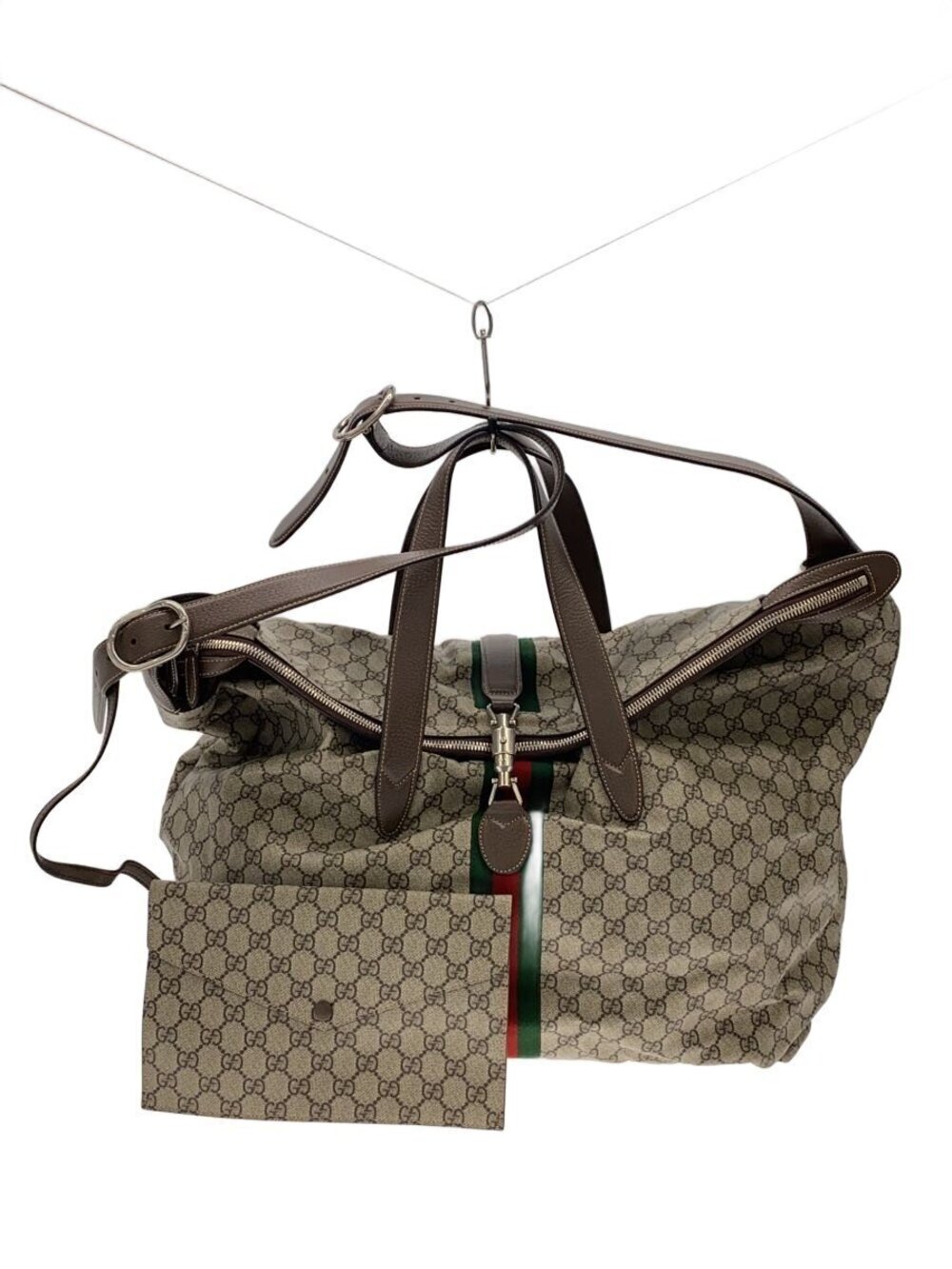 Gucci GG Supreme Jackie 1961 Duffle Bag stripe WEB Brown